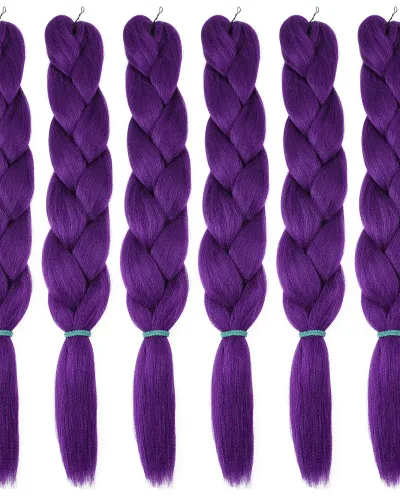2X PRE-STRETCHED BRAID 48″100% Kanekalon #Purple