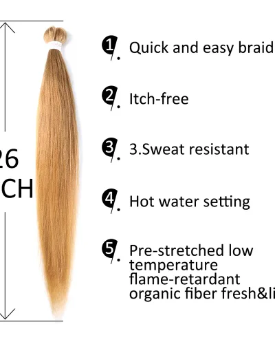 EZ Braid #27 Pre Stretched Braiding Hair 26" Yaki Synthetic Hair