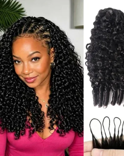 Burmese Curly Feather Crochet Human Hair for Braids