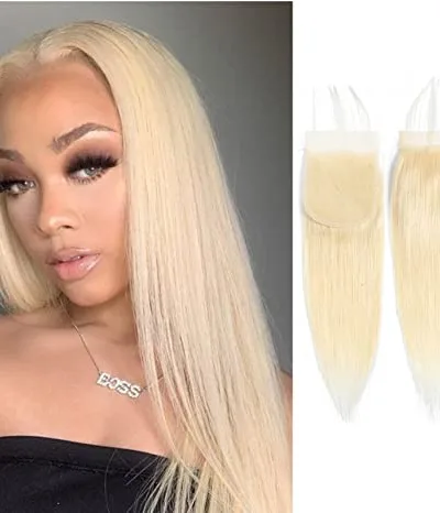 #613 Straight Blonde HD Lace Closure 4"x4"