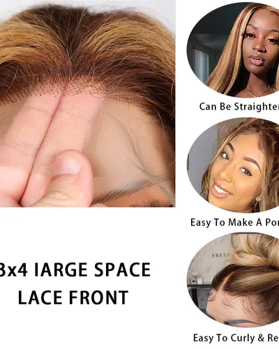 Straight Highlight Honey Blonde 13*4 Wigs