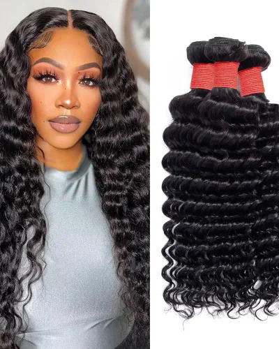 Deep Wave Indian Virgin Human Hair Bundle(Premium)
