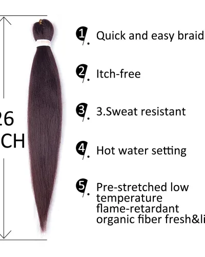 EZ Braid #33 Pre Stretched Braiding Hair 26" Yaki Synthetic Hair