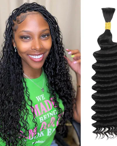 Deep Wave Bulk 100% Human Hair for Braiding