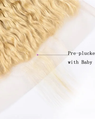 #613 13*4 Deep Wave Blonde Human Hair HD Lace Frontal