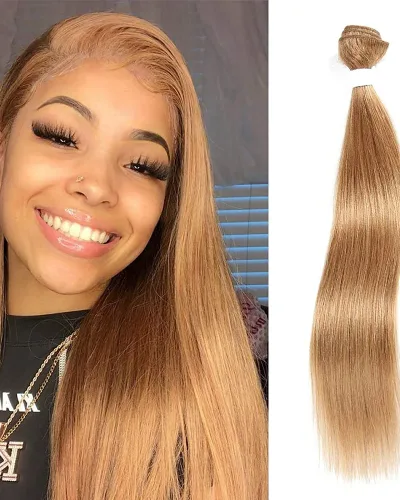 #27 Honey Blonde Brazilian Straight Hair Bundles(Value)
