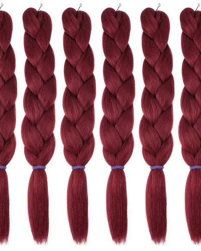 2X PRE-STRETCHED BRAID 48″100% Kanekalon #Burgundy