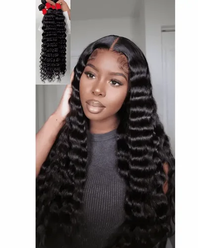 Deep Wave Indian Virgin Human Hair Bundle(Premium)