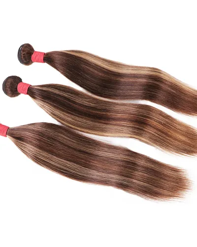 Highlight Ombre #P4/27 Straight Indian Virgin Hair Bundle(Premium)