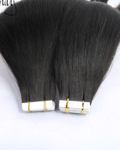 10A Straight Tape Ins Human Hair Extension Natural Black