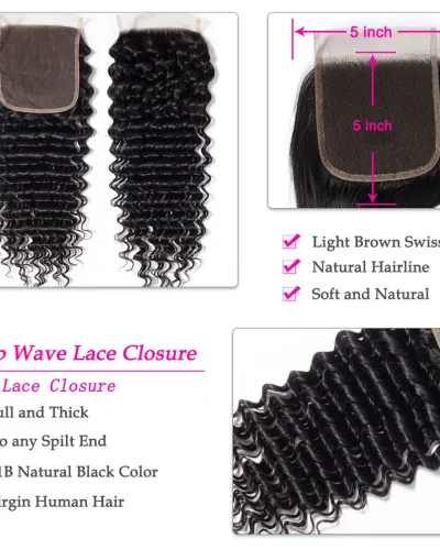 5*5 Deep Wave Lace Closure