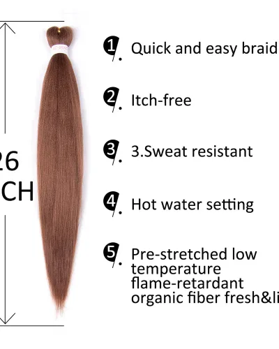 EZ Braid #30 Pre Stretched Braiding Hair 26" Yaki Synthetic Hair