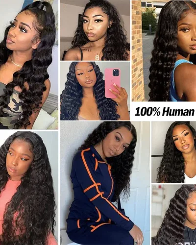 8A Deep Wave Wigs 13x4 Lace Front 130% density