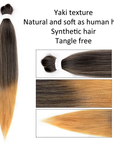 EZ Braid #1B/27 Pre Stretched Braiding Hair 26" Yaki Synthetic Hair