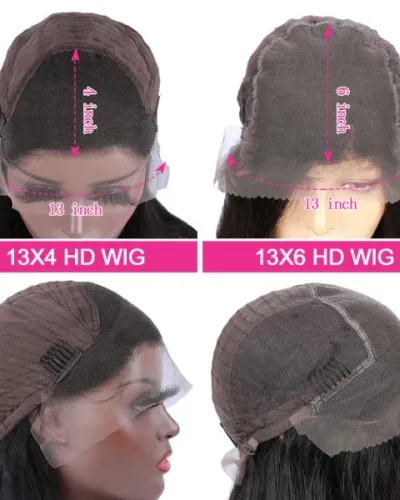 Body Wave Wigs 13x6 Lace Front 180% Density Pre-Plucked Virgin Human Hair