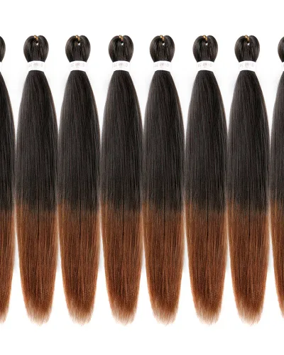 EZ Braid #1B/30 Pre Stretched Braiding Hair 26" Yaki Synthetic Hair