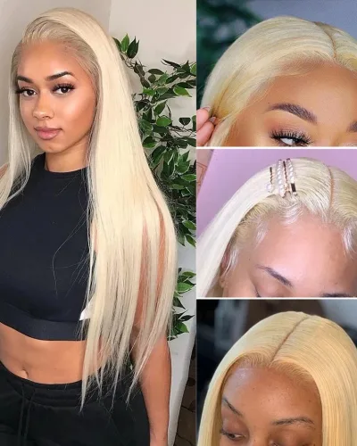 #613 Blonde 13x4 HD Lace Front Wigs Straight Human Hair Blonde Wig