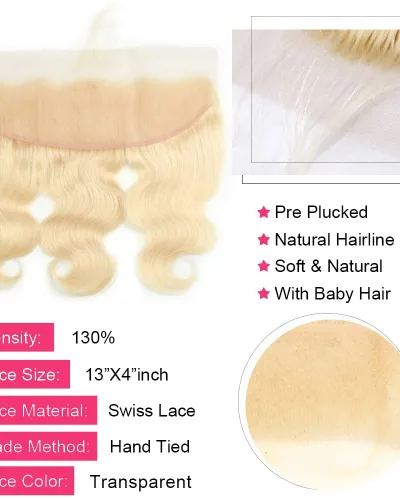 #613 13*4 Bodywave Blonde Human Hair HD Lace Frontal