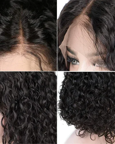 Brazilian Short Curly Hair Bob Wigs 13x4 Lace Front Human Hair Wigs