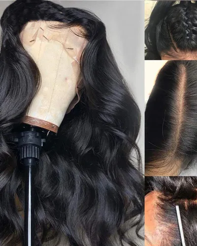Body Wave Wigs 13x6 Lace Front 180% Density Pre-Plucked Virgin Human Hair
