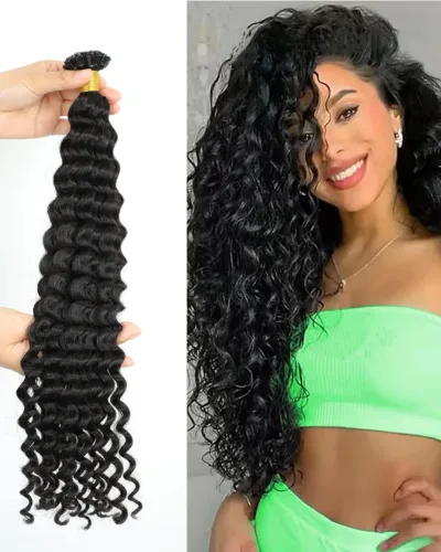 Deep Wave Flat/K Tip Human Hair Extension (50pcs)