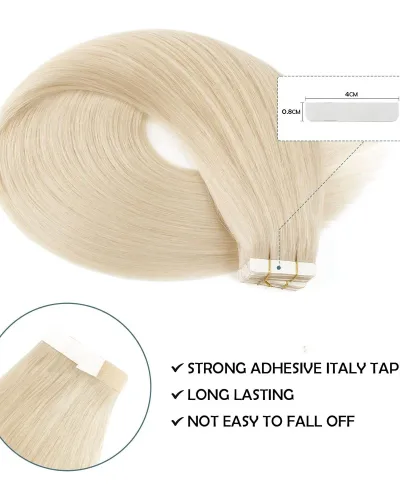 10A Blonde Straight Tape Ins Human Hair Extension #613