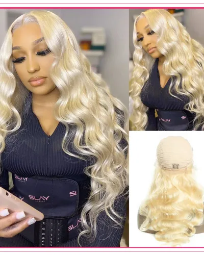 #613 Blonde 13x4 HD Lace Front Wigs-Body Wave Human Hair Blonde Wigs