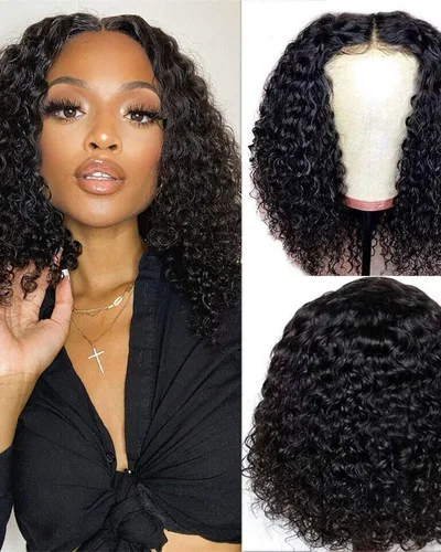 Short Deep Bob Wigs 13x4 Lace Front Human Hair Wigs Natural Black