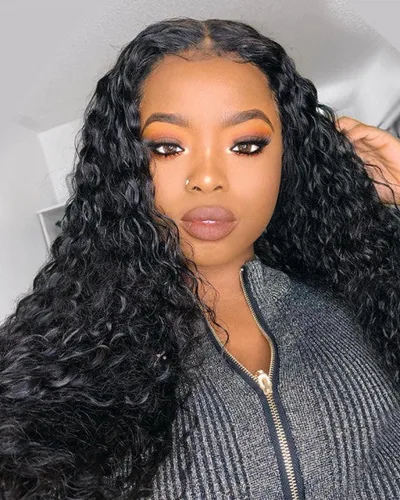 Water Wave 5X5 Lace Closure Glueless Wigs Virgin Human Hair