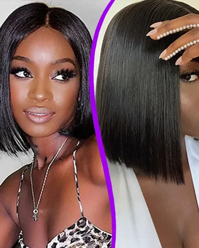 4x4 Lace Closure Short Bob Wigs Straight Hair Wigs