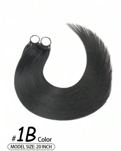 24“ Straight Feather Crochet Human Hair Extension
