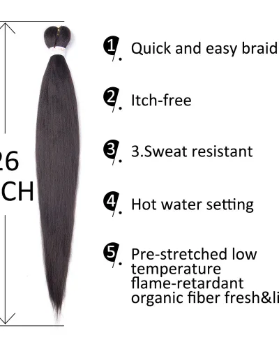 EZ Braid #4 Pre Stretched Braiding Hair 26" Yaki Synthetic Hair