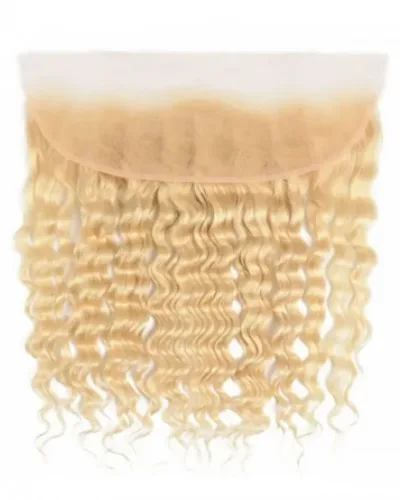 #613 13*4 Deep Wave Blonde Human Hair HD Lace Frontal