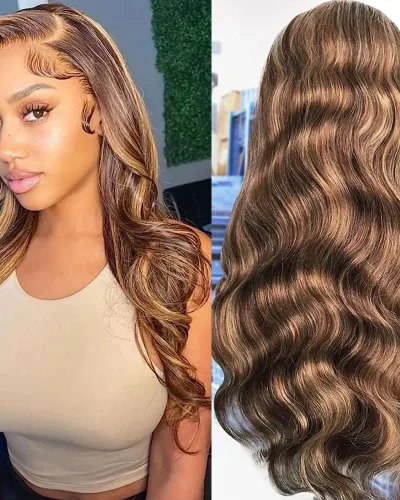 Body wave Highlight Honey Blonde 13*4 Wigs