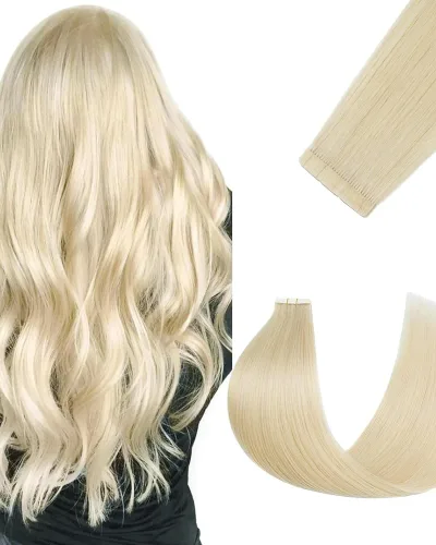 10A Blonde Straight Tape Ins Human Hair Extension #613