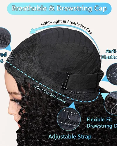 Kinky Curly Half Wigs One Fit All