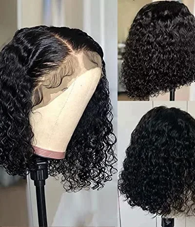 Brazilian Short Curly Hair Bob Wigs 13x4 Lace Front Human Hair Wigs